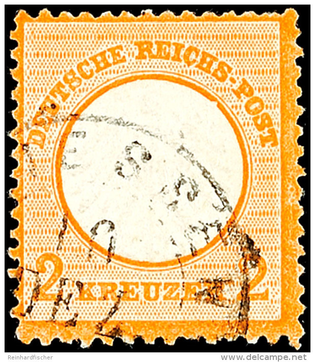 2 Kr. Orange Mit Seltenem Und Markantem Plattenfehler "Kerbe In Innenkreis Unter P In Post" (Feld 114) Gestempelt.... - Other & Unclassified