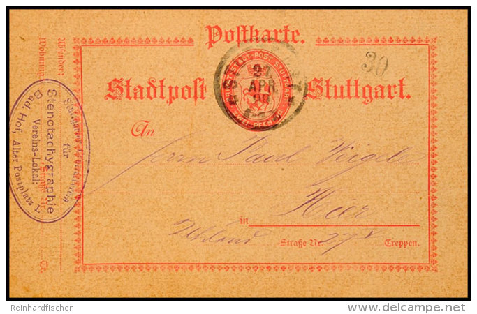 Stuttgart, Stadtpost, 2 Pfg Ganzsachenkarte Bedarfsgebraucht 27.4.99 Mit Absenderstempel Stenotachygraphie Verein ... - Other & Unclassified