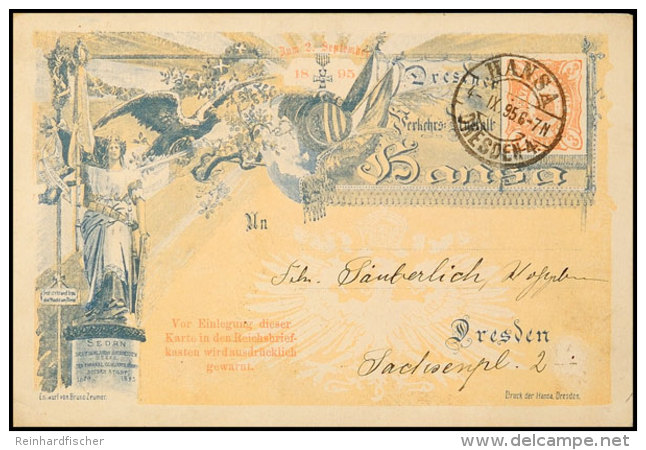 Dresden, Hansa, 3 Pfg Mehrfarbige Ganzsachenkarte Auf Den 2. September 1895 (25. Jahrestag Von Sedan) Mit... - Other & Unclassified