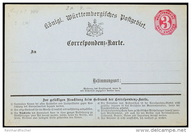 3 Kr. Karmin, Korrespondenzkarte, Tadellos Ungebraucht, Mi. 40.-, Katalog: P3 BF3 Kr. Carmine, Correspondence... - Sonstige & Ohne Zuordnung