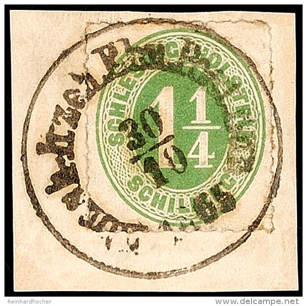 "Elmsh.-Itzeh. Ebn.-Post-Bur. 30.10.1865", Klar Und Komplett Auf Pracht-Briefst&uuml;ck Mit 1 1/4 S. Olivgr&uuml;n... - Schleswig-Holstein