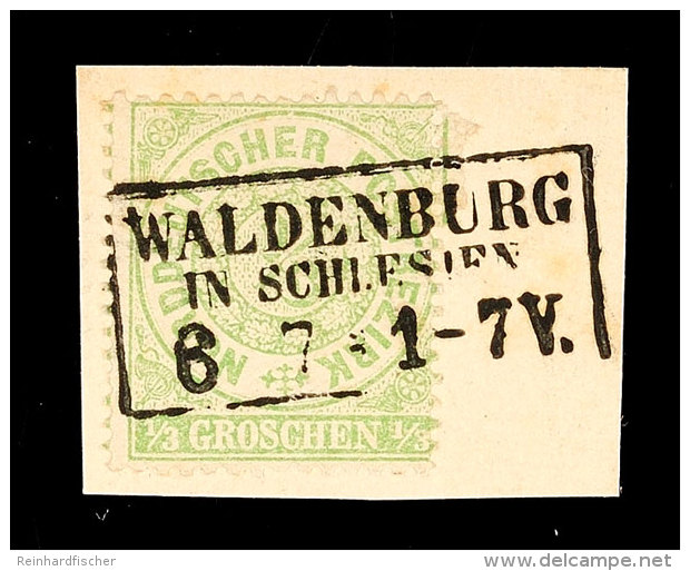 "WALDENBURG IN SCHLESIEN" - Ra3, Klar Und Zentrisch Auf Briefst&uuml;ck Mit NDP 1/3 Gr. Gr&uuml;n Gez&auml;hnt,... - Other & Unclassified