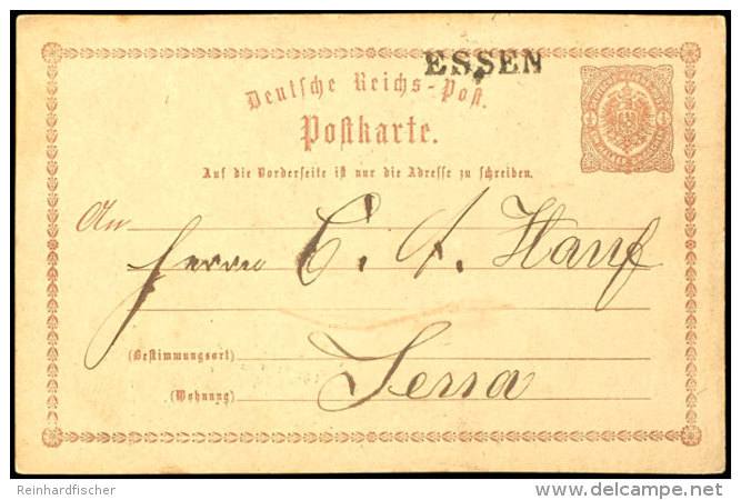 "ESSEN" L1 Klar Auf GA-Karte &frac12; Gr. Nach Jena, 1873, Katalog: DR P1 GATo Consume One-line Cancel Clear On... - Sonstige & Ohne Zuordnung