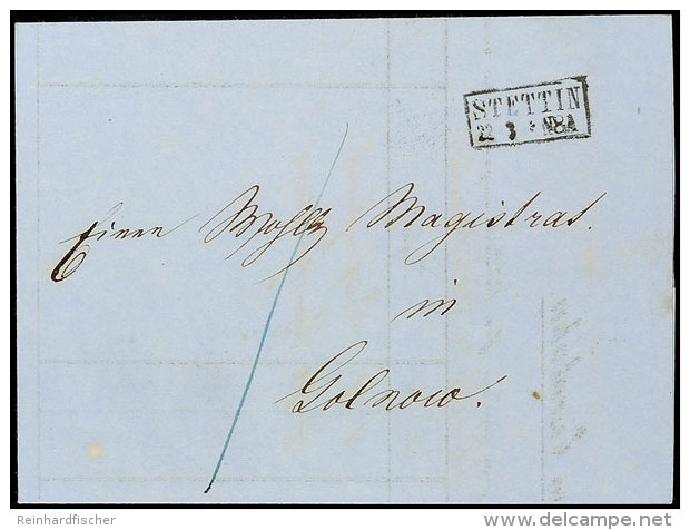 "STETTIN 22 3 (1859)" - Kleiner Ra2, Auf Lithographischem Frachtbrief Nach Golnow, Vorders. "I" Sgr. In Blau... - Sonstige & Ohne Zuordnung