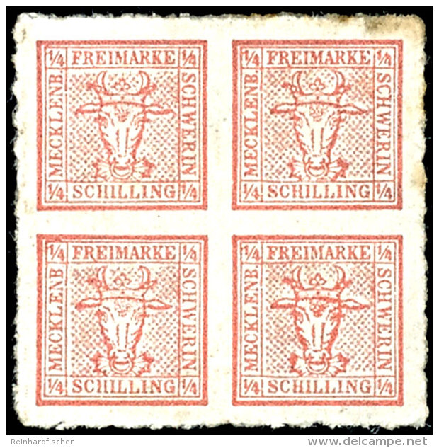 4/4 S. Tadellos Ungebraucht, Gummi Minimal Verlaufen,  Mit Falzrest, Mi. 3500,--, Katalog: 4 *4 / 4 S. In... - Mecklenburg-Schwerin