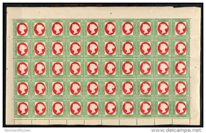 1 1/2 Sch. Berliner Neudruck 1884, 50 St&uuml;ck Ohne Falz Im Bogen Mit Verk&uuml;rzten Bogenr&auml;ndern. Die... - Heligoland