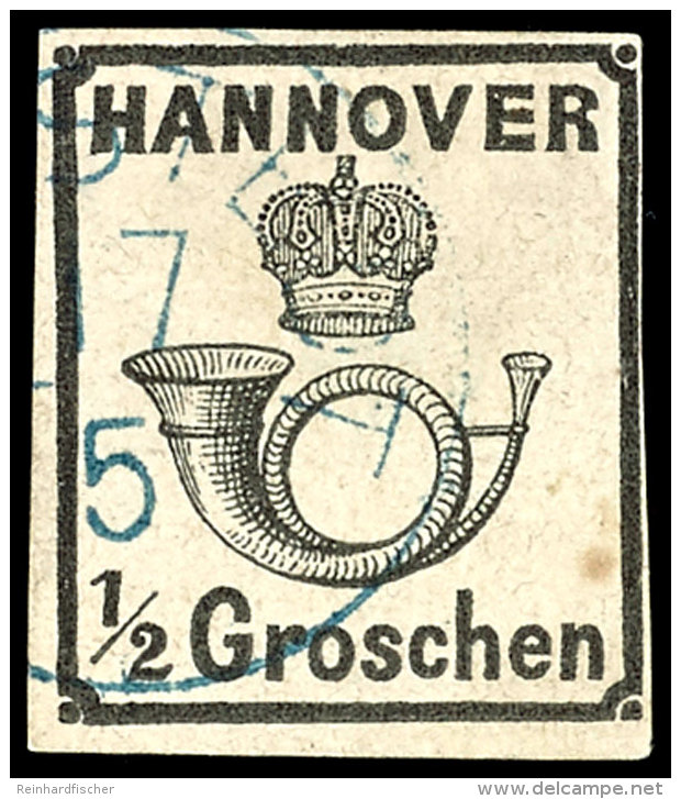 1/2 Gr. Schwarz Tadellos Gestempelt, Tiefst Gepr. Pfenninger, Mi. 250,--, Katalog: 17y O1 / 2 Gr. Black Neat... - Hanover