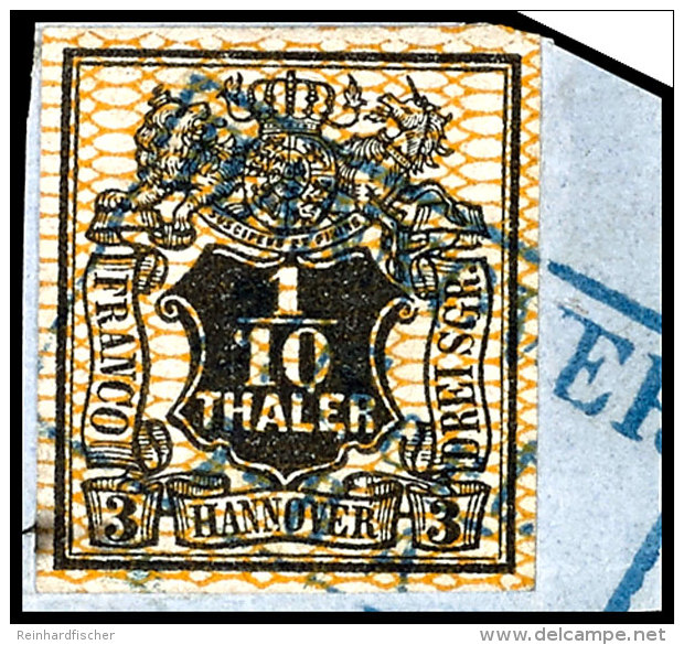 1/10 Thaler Schwarz/orangegelb, Plattenfehler II "1 Der Wertangabe 1/10 Mit Haken", Vollrandiges Und Farbfrisches... - Hanover