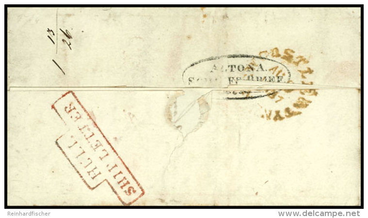 "ALTONA SCHIFFS-BRIEF", Oval-Stempel R&uuml;ckseitig Auf Komplettem Faltbrief Aus NEWCASTEL AU.9.1837 Mit... - Hamburg