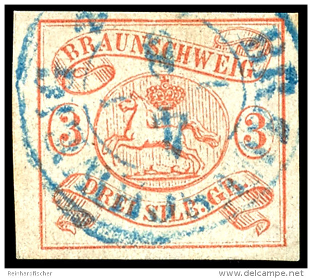 3 Sgr. Lebhaftorangerot Tadellos Gestempelt, Tiefst Gepr. Grobe, Mi. 350,--, Katalog: 3 O3 Sgr. Bright Orange... - Braunschweig