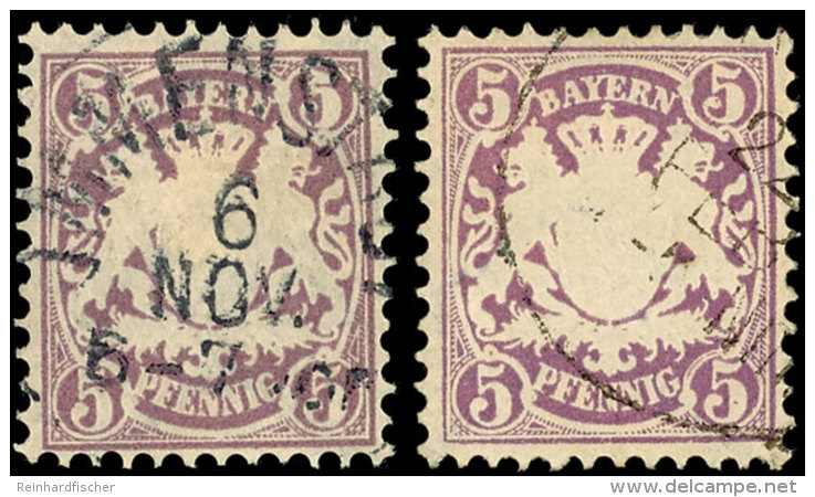 5 Pfg Wappen, Wz. 2, A- Und B-Farbe, Zwei Farbfrische Kabinettst&uuml;cke, Je Tiefst Gepr. Dr. Helbig BPP, Katalog:... - Sonstige & Ohne Zuordnung