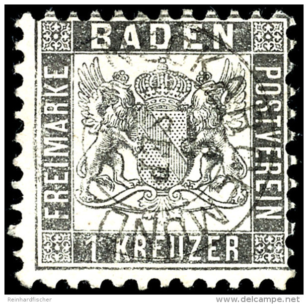 1 Kr. Grauschwarz, Zentrisch K2 "NECKARGEM&Uuml;ND 8 SEP.", Mi. 380,-, Katalog: 17c O1 Kr. Gray Black, Centric... - Sonstige & Ohne Zuordnung