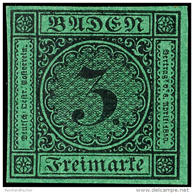 3 Kr. Schwarz Auf Gr&uuml;n, Farbfrisch, Allseits Voll- Bis Breitrandig, Ungebraucht, Mi. 400,-, Katalog: 6 *3... - Sonstige & Ohne Zuordnung