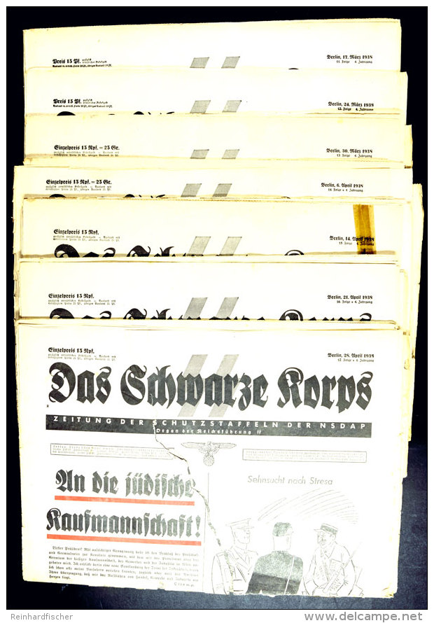 Zeitung Der Schutzstaffeln Der NSDAP "Das Schwarze Korps", 7x Ausgaben M&auml;rz/April 1938, Folgen 11-17,... - Ohne Zuordnung