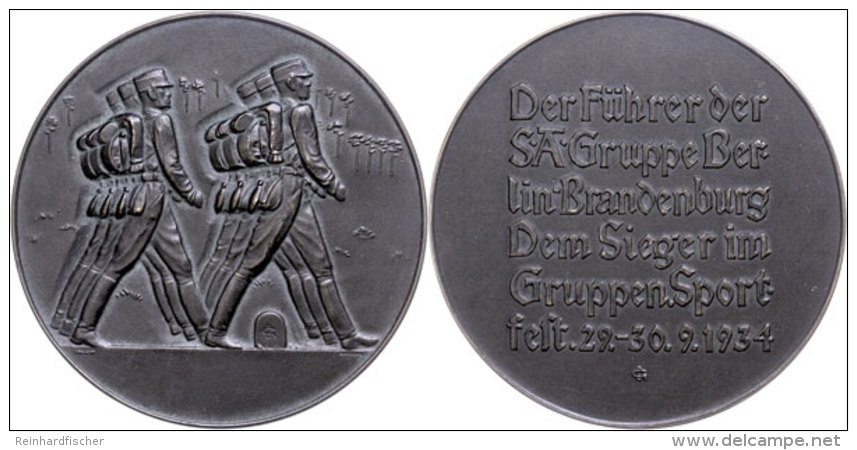 SA, Nicht Tragbare Siegermedaille "Gruppensportfest 29.-30.9.1934" Von Christian Lauer N&uuml;rnberg,... - Unclassified