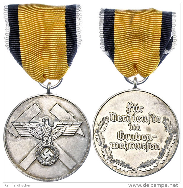 Grubenwehr- Ehrenzeichen (1938-1945), Medaille Buntmetall Versilbert, Am Band, Zustand II., Katalog: OEK 3507... - Ohne Zuordnung