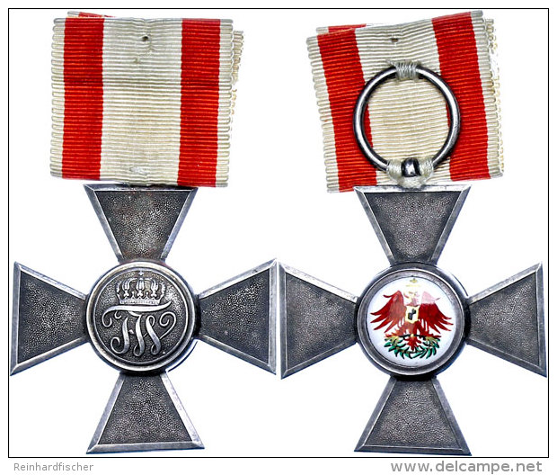 Preussen, Roter Adler Orden, Kreuz 4. Klasse, Silber, Am Band, Gek&ouml;rnte Arme (1879-1918), Zustand II.,... - Ohne Zuordnung