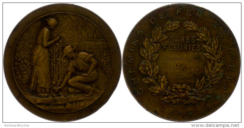 Frankreich, Bronzemedaille (Dm. Ca. 69,50mm, Ca. 138,89g), 1937, Von Ch. Pillet. Av: Pflanzender Bauer Und... - Sonstige & Ohne Zuordnung