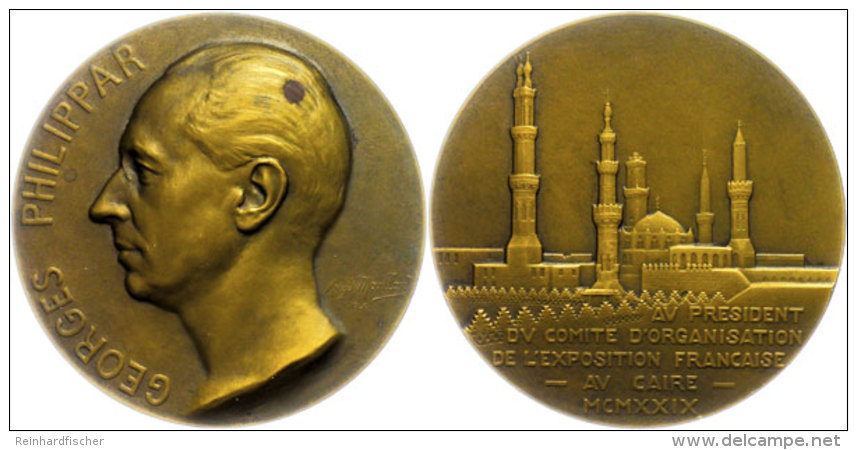 Frankreich, Bronzemedaille (Dm. Ca. 68mm, Ca. 149,07g), 1930, Von A. Maillard, Auf Die Ausstellung In Kairo. Av:... - Other & Unclassified