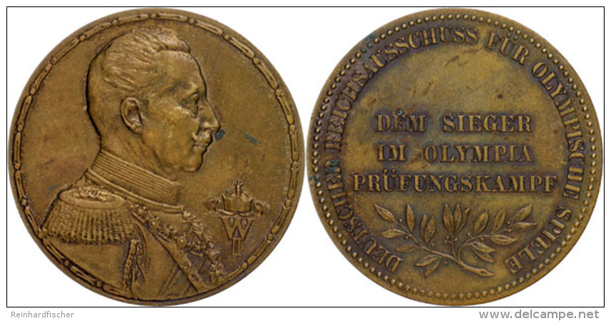 Preu&szlig;en, Wilhelm II., Bronzemedaille (Dm. Ca. 50,80mm, Ca. 53,35g), O.J. (1916), Auf Den Sieger Im Olympia... - Sonstige & Ohne Zuordnung