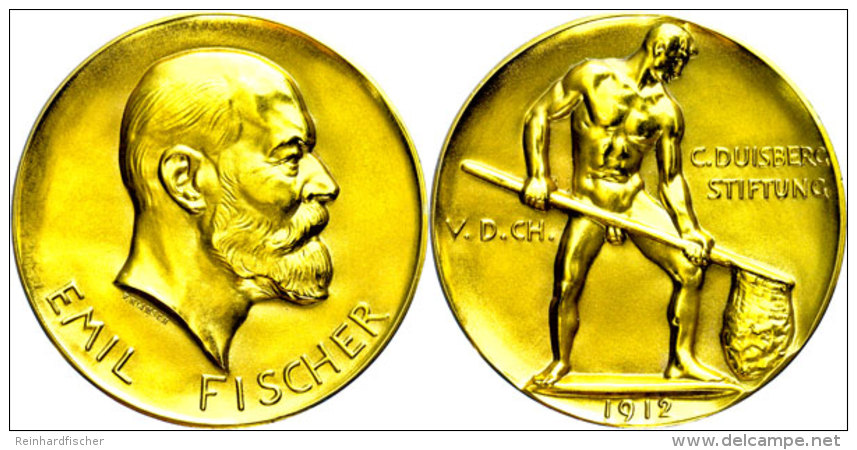 Goldmedaille (Dm. Ca. 50,00mm, Ca. 141,17g, 585er Gold), 1912, Von F. Klimsch, Verliehen 1967 An Arthur... - Sonstige & Ohne Zuordnung