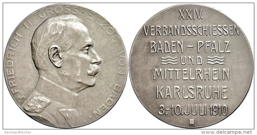 Baden, Friedrich II., Silbermedaille (28,08g, Durchmesser Ca. 40mm), 1910, Von R. Mayer, Auf Das 24.... - Sonstige & Ohne Zuordnung