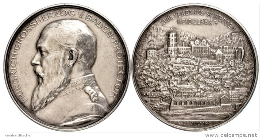 Baden, Friedrich I., Silbermedaille (34,94g, Durchmesser Ca. 43mm), 1901, Von R. Mayer, Auf Das XXVIII.... - Sonstige & Ohne Zuordnung