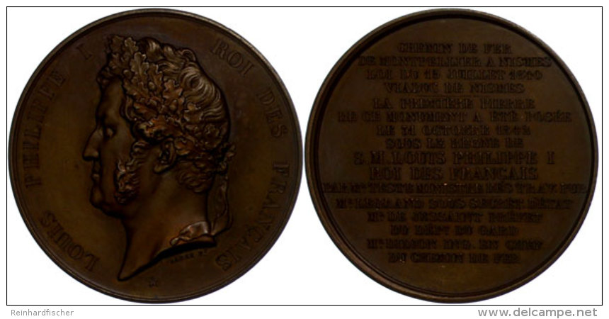 Frankreich, Louis Philippe I., Bronzemedaille (Durchmesser Ca. 52mm, 62,52g),1842, Von Barre, Auf Das... - Sonstige & Ohne Zuordnung