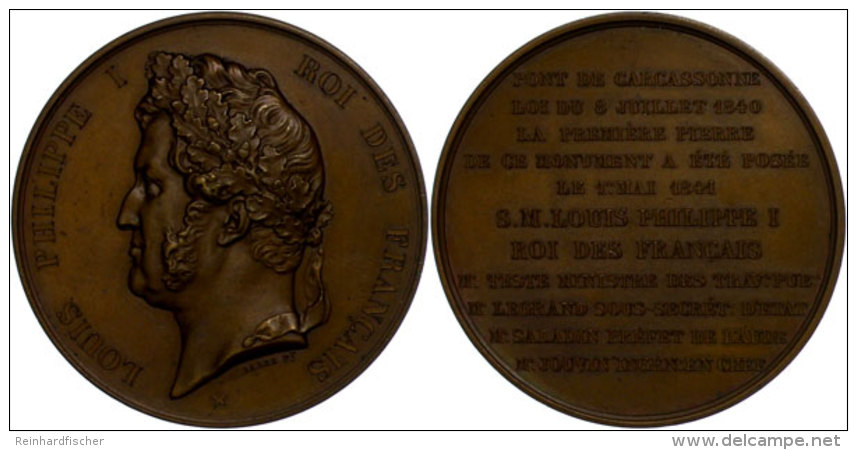 Frankreich, Louis Philippe I., Bronzemedaille (Durchmesser Ca. 52mm, 61,64g),1841, Von Barre, Auf Die Pont... - Sonstige & Ohne Zuordnung