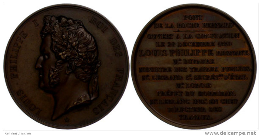 Frankreich, Louis Philippe I., Bronzemedaille (Durchmesser Ca. 51mm, 55,82g,1839), Von Barre, Auf Die Br&uuml;cke... - Sonstige & Ohne Zuordnung