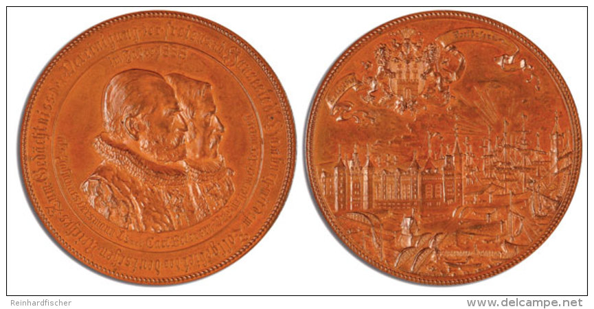 Bronzemedaille (55,1 Mm, 68,4 G), 1888, Auf Die Vereinigung Hamburgs Mit Dem Zollgebiet Des Deutschen Reiches. Av:... - Other & Unclassified