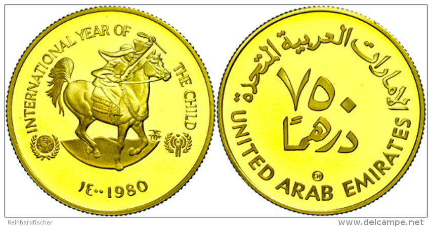 750 Dirhams, 1979, Gold, Jahr Des Kindes, PP  PP750 Dirhams, 1979, Gold, Year Of The Child, PP  PP - Ver. Arab. Emirate