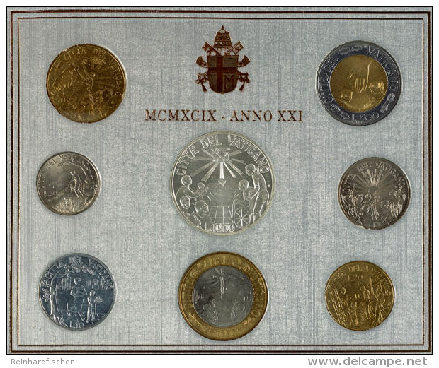 1998, KMS 10 Bis 1000 Lire, Papst Johannes Paul II., Im Folder, St.  St1998, KMS 10 Till 1000 Liras, Pope... - Vatikan