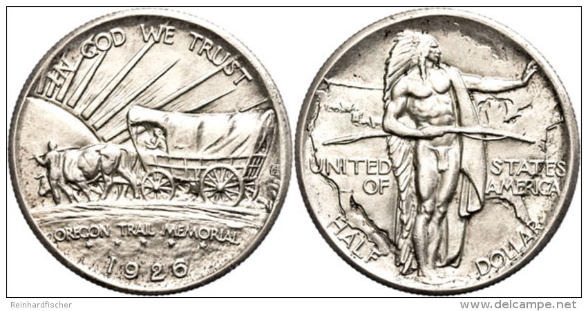 1/2 Dollar, 1926, Oregon Trail, KM 159, St.  St1 / 2 Dollar, 1926, Oregon Trail, KM 159, St.  St - Sonstige & Ohne Zuordnung