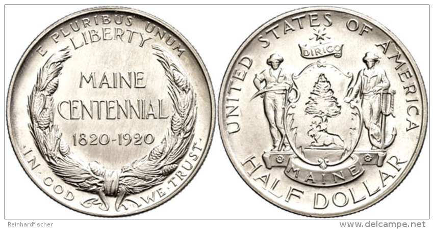 1/2 Dollar, 1920, Maine, KM 146, F. St.  1 / 2 Dollar, 1920, Maine, KM 146, F. St. - Sonstige & Ohne Zuordnung