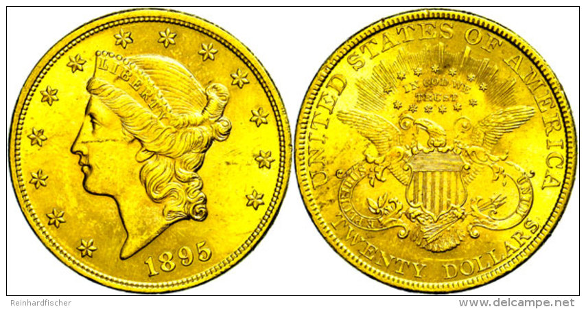 20 Dollars, 1895, Liberty Head, Philadelphia, Fb. 177, Kl. Kratzer Und Rf., Vz.  Vz20 Dollars, 1895, Freedom... - Sonstige & Ohne Zuordnung