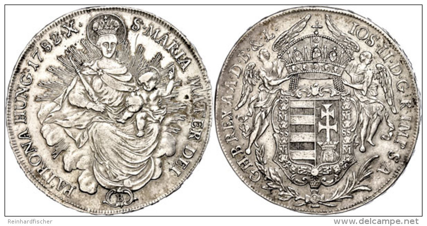 Taler, 1782, Josef II., Kremnitz, Dav. 1168, Ss-vz.  SsThaler, 1782, Joseph II., Kremnitz, Dav. 1168, Very Fine... - Ungarn