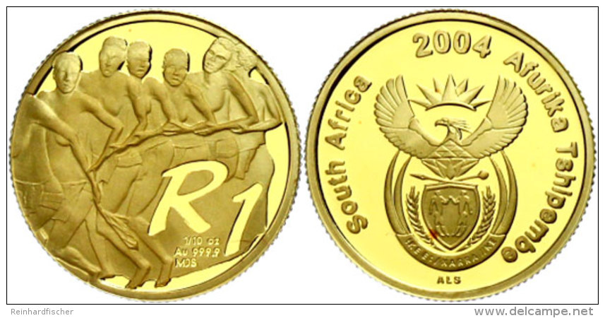 1 Rand, Gold, 2004, Kulturv&ouml;lker In S&uuml;dafrika-7. Ausgabe-Venda, 3,11 G, 999er Gold, Fb. 31, KM 381, In... - South Africa