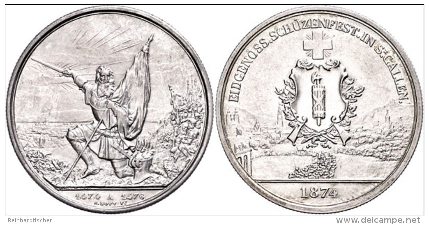 5 Franken, 1874, St. Gallen, HMZ 2-1343j, Vz  Vz5 Franc, 1874, St. Gallen, HMZ 2-1343j, Extremly Fine  Vz - Other & Unclassified