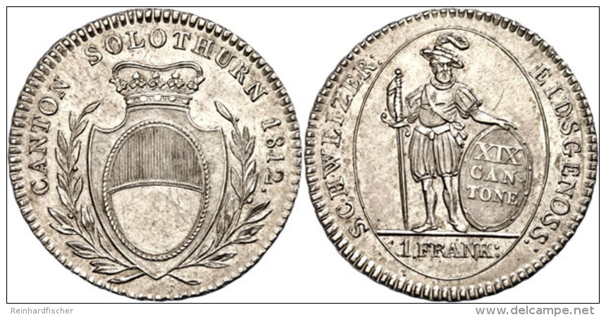 Solothurn, Franken, 1812, HMZ 2-856, Auflage 2000 St&uuml;ck, Vz+.  Solothurn, Franc, 1812, HMZ 2-856, Issue... - Sonstige & Ohne Zuordnung