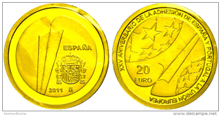 1/4 Euro, Gold, 2011, Portugal In Der Europ&auml;ischen Union, Im M&uuml;nzr&auml;hmchen, Auflage Nur 12.000... - Portugal