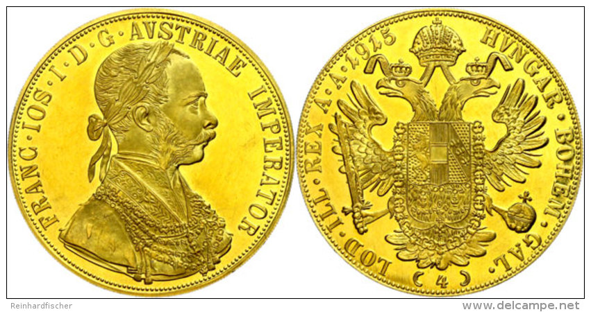 4 Dukaten, Gold, 1915, Franz Joseph I., Neupr&auml;gung, Unz.  Unz4 Ducat, Gold, 1915, Francis Joseph I., New... - Austria