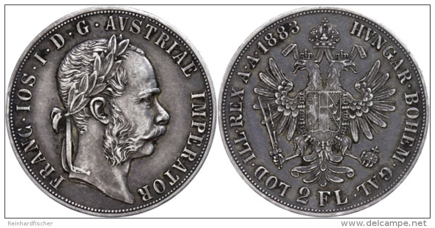 2 Gulden, 1881, Franz Joseph I., Patina, Ss  Ss2 Guilder, 1881, Francis Joseph I., Toned, Very Fine  Ss - Oesterreich