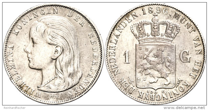 Gulden, 1896, Wilhelmina, Seltener Jahrgang, Schulman 796(R), Kl. Rf., Etwas Berieben, Ss.  SsGuilder, 1896,... - Sonstige & Ohne Zuordnung