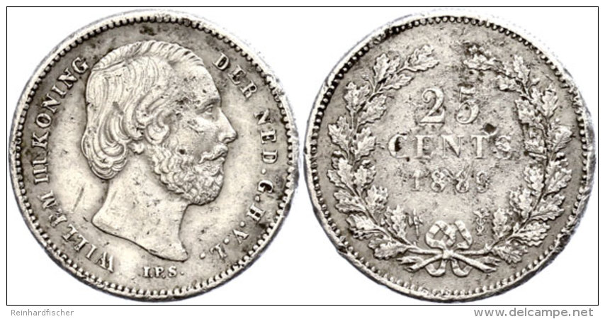 25 Cent, 1889, Wilhelm III., Schulman 638, Div. Kratzer Und Randfehler, Ss.  Ss25 Cent, 1889, Wilhelm III.,... - Sonstige & Ohne Zuordnung