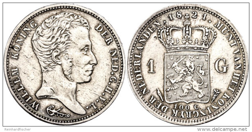 Gulden, 1821, Wilhelm I., Utrecht, Schulman 261, Randfehler, Kratzer Auf Avers, Ss.  SsGuilder, 1821, Wilhelm... - Sonstige & Ohne Zuordnung