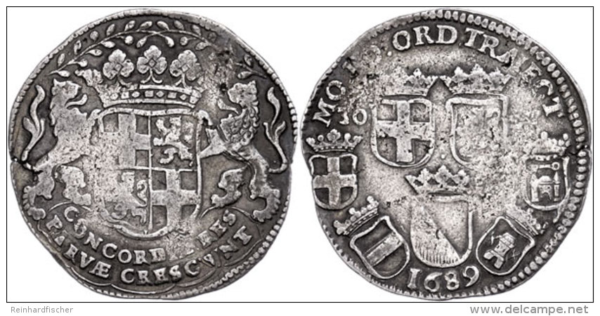 Utrecht, 30 Stuiver, 1689, Delm. 1086, Kl. Schr&ouml;tlingsriss, Ss.  SsUtrecht, 30 Stuiver, 1689, Delm. 1086,... - Sonstige & Ohne Zuordnung