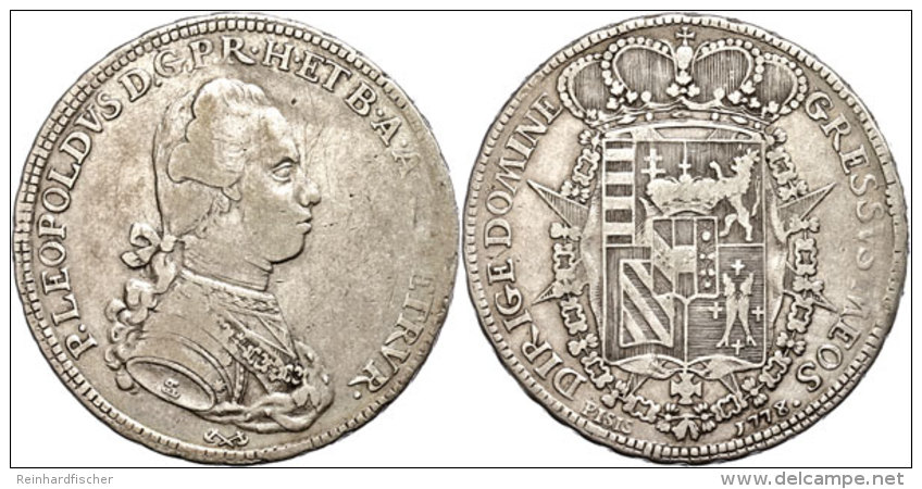 Toskana, Francescone (10 Paoli), 1778, Peter Leopold, Dav. 1515, Ss.  SsTuscany, Francescone (10 Paoli), 1778,... - Sonstige & Ohne Zuordnung