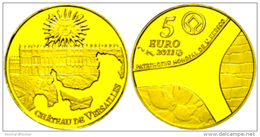 5 Euro, Gold, 2011, 60 Jahre UNESCO - Schloss Versailles, KM 1809, Sch&ouml;n 1197,  Im Etui Mit OVP Und... - Other & Unclassified