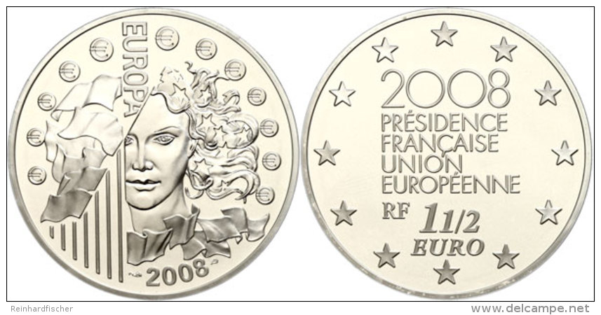 1,5 Euro, 2008, Europ&auml;ische W&auml;hrungsunion, KM 1527, Sch&ouml;n 962 Im Etui Mit OVP Und Zertifikat,... - Other & Unclassified